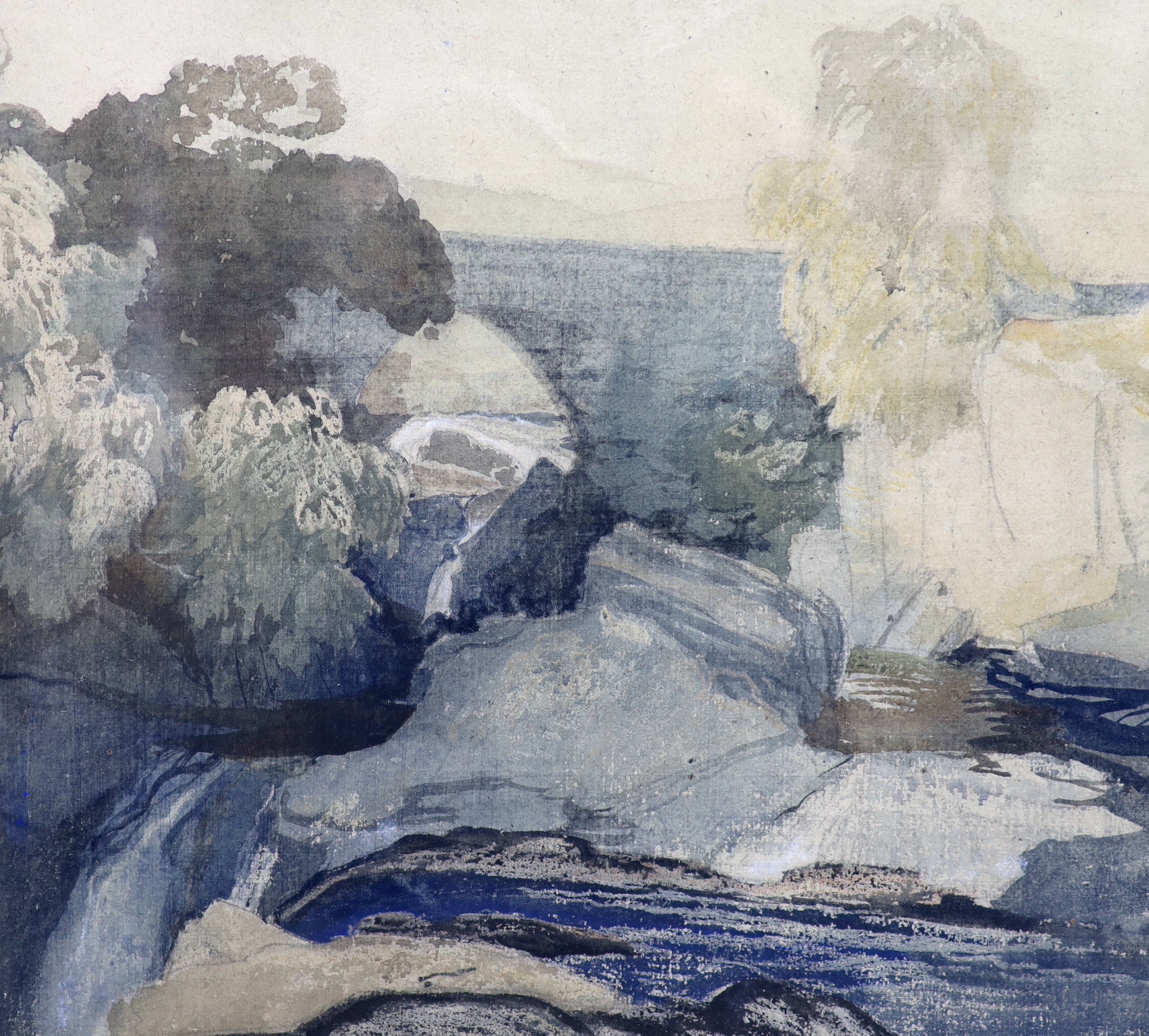 Charles Knight (British, 1901-1990), 'Pont Cyfyng', watercolour, 32 x 36cm